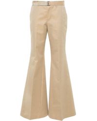 Sacai - Flared Belted Trousers - Lyst