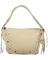 Desigual - Borsa A Spalla Media Con Borchie E Manico Intrecciato - Lyst