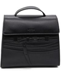 Moschino - Tie Me Embossed Calf Leather Mini Tote Bag - Lyst