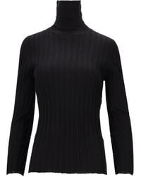 LA ROSE - High-Neck Ribbed Top - Lyst