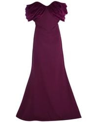 Rhea Costa - Ivonna Velvet-Detail Maxi Dress - Lyst