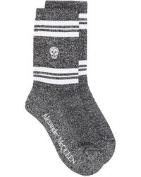 Alexander McQueen Socken mit Totenkopf - Mettallic