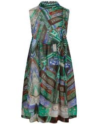 Hui Milano - Magnolia Graphic-Print Frog-Fastening Dress - Lyst