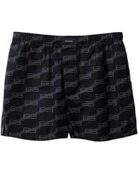 Balenciaga - Pantaloncino Shorts Con Logo Allover - Lyst