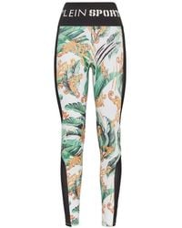 Philipp Plein - Logo-Waistband Graphic-Print Leggings - Lyst