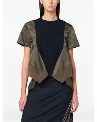 Sacai - Panelled Short-Sleeve T-Shirt - Lyst