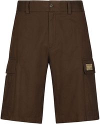 Dolce & Gabbana - Cargo-Shorts mit Logo-Schild - Lyst