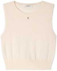 Sandro - Sleeveless Short Knit Sweater - Lyst