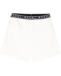 Marni - Logo-print Strap Cotton Shorts - Lyst
