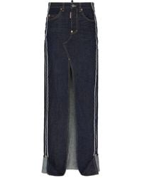 DSquared² - Jupe En Jean À Coupe Longue - Lyst