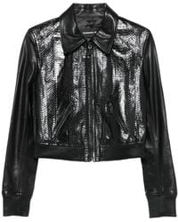 Barbara Bui - Snake-Effect Leather Jacket - Lyst