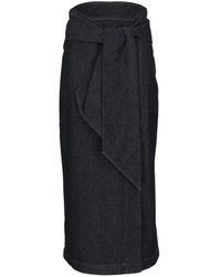 Emporio Armani - Tie-Waist Wrap Midi Skirt - Lyst