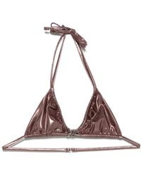 Blumarine - Rose Laminated Bikini Top - Lyst