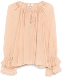 Chloé - Gathered-Detail Silk Blouse - Lyst