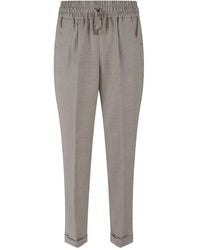 Kiton - Elasticated-Waist Check-Pattern Trousers - Lyst