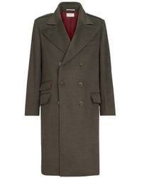 Brunello Cucinelli - Lightweight Virgin-Wool Cloth One-And-A Half Breasted Coat With Peak-Lapels - Lyst