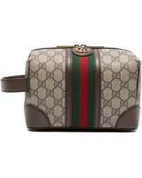 Gucci - GG Supreme Leather Wash Bag - Lyst