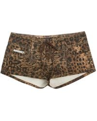 Juicy Couture - Animal-Print Lace-Up Shorts - Lyst