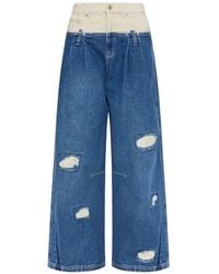 Munthe - Nezza Distressed Layered-Waist Jeans - Lyst