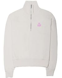 Isabel Marant - Pull Ross À Logo Imprimé Et Col Zippé - Lyst
