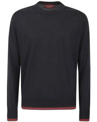 Gucci - Wool Knit Sweater With Web - Lyst
