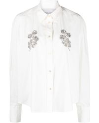 Forte Forte - Floral-embellished Cotton Shirt - Lyst
