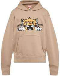 KENZO - Felpa Happy Tiger Con Cappuccio - Lyst