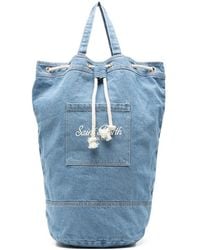 MC2 Saint Barth - Drawstring Denim Backpack - Lyst