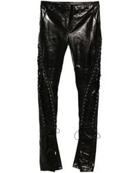 Marco Rambaldi - Lace-up Leather Trousers - Lyst