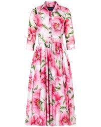 Samantha Sung - Aster Floral-Print Belted Dress - Lyst
