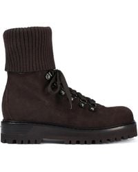 Le Silla - St. Moritz Knitted-Cuff Ankle Boots - Lyst