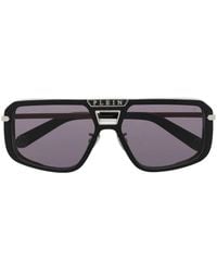 Philipp Plein - Logo-Plaque Pilot-Frame Sunglasses - Lyst