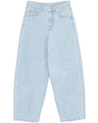 Maje - Printed Cotton Wide-Leg Jeans - Lyst