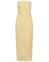 Anna Quan - Johanna Strapless Fringed Midi Dress - Lyst