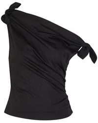 STAUD - Bellaria Knot-Detail Draped Top - Lyst