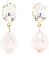 Jennifer Behr - Tunis Crystal Pearl Drop Earrings - Lyst