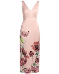 Erdem - Floral-Print Pencil Midi Dress - Lyst
