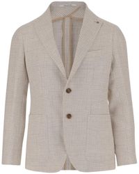 Tagliatore - Houndstooth-Pattern Single-Breasted Blazer - Lyst