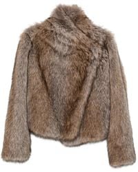 BB COUTURE - Faux-Fur Wide-Lapel Coat - Lyst