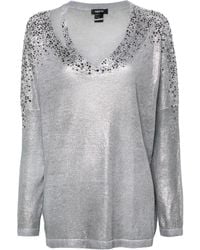 Avant Toi - Kristallverzierter Pullover Mit V-Ausschnitt - Lyst