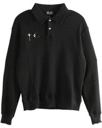 メンズ THUG CLUB ブラック ワッフル 長袖ポロシャツ ブラック | Lyst