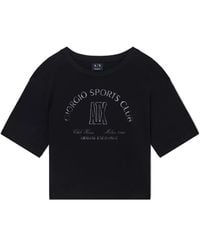 ARMANI EXCHANGE - Logo-Print Cropped T-Shirt - Lyst
