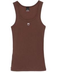 Pinko - Vest Top With Love Birds Golden Detail - Lyst