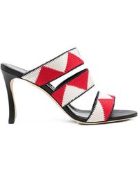 Manolo Blahnik - Capro Woven-Strap Sandals - Lyst
