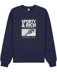 Sporty & Rich - Motion Club Logo-Print Sweatshirt - Lyst