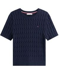 Tommy Hilfiger - Cable-knit short-sleeve T-shirt - Lyst