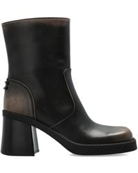 COACH - Leather Block-Heel Ankle Boots - Lyst
