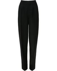 Victoria Beckham - Virgin Wool Heavyweight Gabardine Tailored Pleated Trousers - Lyst