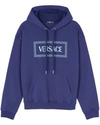 Versace - 90s Vintage Logo-embroidered Hoodie - Lyst