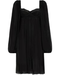 Dolce & Gabbana - Lace Balloon-Sleeve Mini Dress - Lyst